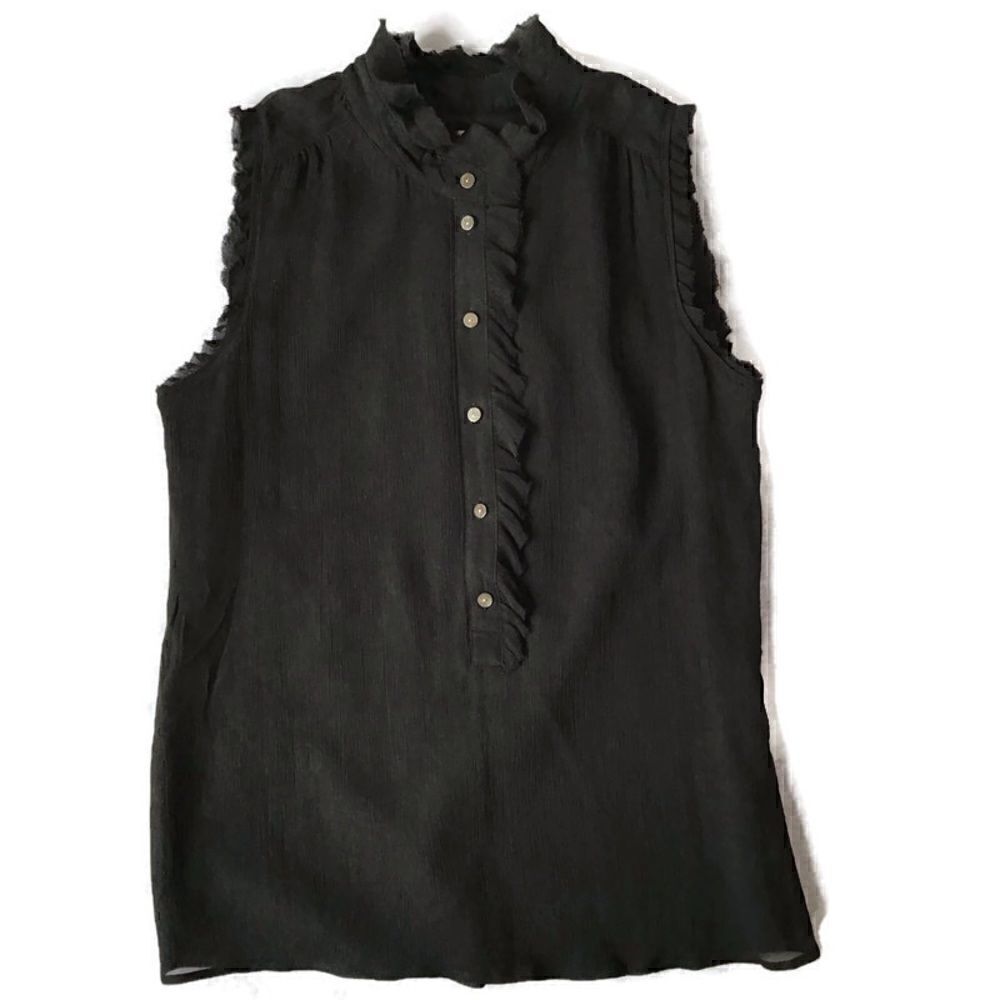 J Crew Natasha Silk Ruffle Sleeveless Blouse